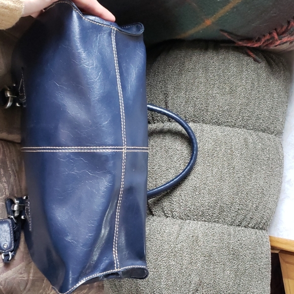 Liz Claiborne Blue Leatherlike Purse - Picture 3 of 8